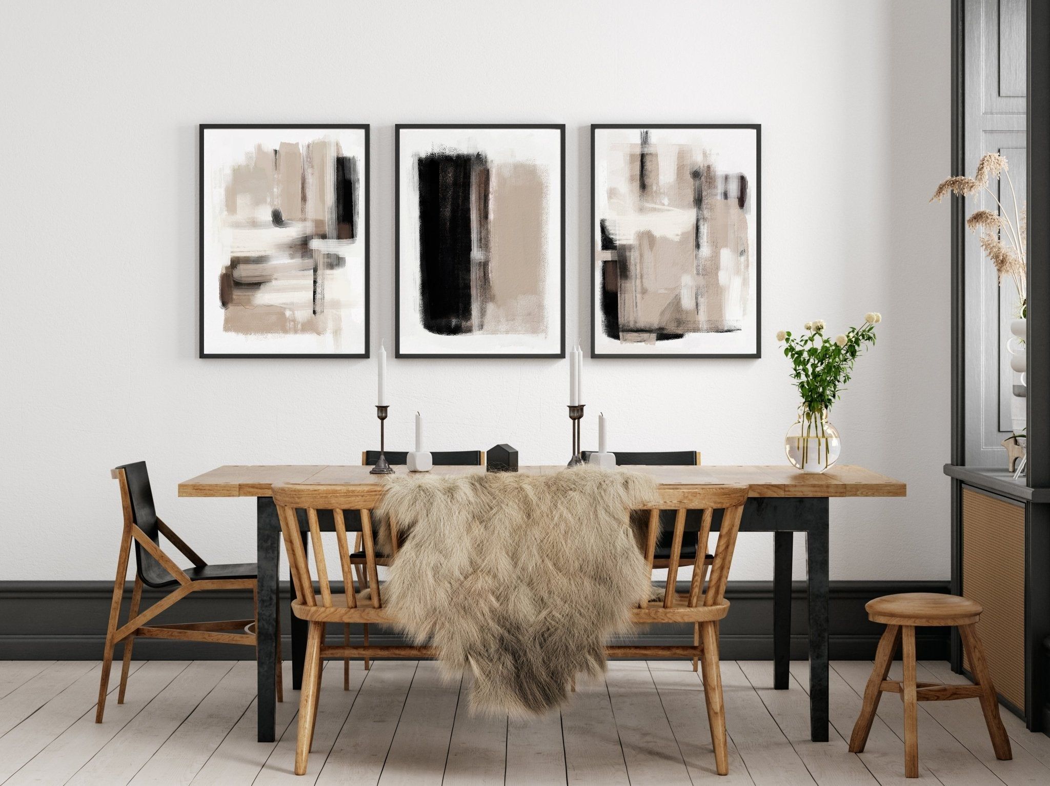 Muted abstract kitchen tones without words printed on the image.